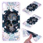 Cartoon Pattern Gold Foil Style Dropping Glue TPU Soft Protective Case for Huawei Enjoy 9(Skull)