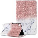 Colored Drawing Pattern Horizontal Flip PU Leather Case with Holder & Card Slots & Wallet For Galaxy Tab A 8.0 & S Pen (2019) / P205(Rose Gold White  Marble)
