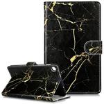 Colored Drawing Pattern Horizontal Flip PU Leather Case with Holder & Card Slots & Wallet For Galaxy Tab A 8.0 & S Pen (2019) / P205(Black Gold  Marble)