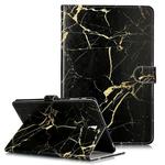 Colored Drawing Pattern Horizontal Flip PU Leather Case with Holder & Card Slots & Wallet For Galaxy Tab S4 10.5 / T830(Black Gold  Marble)