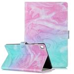 Colored Drawing Pattern Horizontal Flip PU Leather Case with Holder & Card Slots & Wallet For Galaxy Tab S5e / T720(Pink Green  Marble)