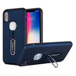 Shockproof TPU + PC Protective Case with Holder For iPhone XS / X(Blue)