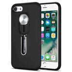 Shockproof TPU + PC Protective Case with Holder For iPhone SE 2020 & 8 & 7(Black)