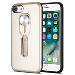 Shockproof TPU + PC Protective Case with Holder For iPhone SE 2020 & 8 & 7(Gold)