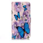 Oil Embossed Coloured Drawing Pattern Horizontal Flip PU Leather Case with Holder & Card Slots & Wallet & Photo Frame For Galaxy A50(Purple Flower Butterfly)