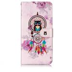 Oil Embossed Coloured Drawing Pattern Horizontal Flip PU Leather Case with Holder & Card Slots & Wallet & Photo Frame For Galaxy A70(Owl Wind Chimes)