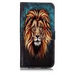 Oil Embossed Coloured Drawing Pattern Horizontal Flip PU Leather Case with Holder & Card Slots & Wallet & Photo Frame For LG Stylo 5(Lion)
