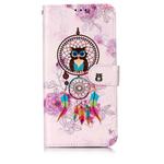Oil Embossed Coloured Drawing Pattern Horizontal Flip PU Leather Case with Holder & Card Slots & Wallet & Photo Frame For Xiaomi Redmi 7(Owl Wind Chimes)