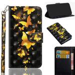 3D Painting Pattern Coloured Drawing Horizontal Flip TPU + PU Leather Case with Holder & Card Slots & Wallet for Google Pixel 3A(Golden Butterfly)