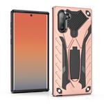 Shockproof TPU + PC Protective Case with Holder For Galaxy Note 10(Rose Gold)