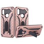 Shockproof TPU + PC Protective Case with Holder For Xiaomi Redmi 7(Rose Gold)