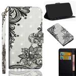 3D Painting Pattern Coloured Drawing Horizontal Flip TPU + PU Leather Case with Holder & Card Slots & Wallet for Galaxy A10e(Black Flower)