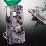 Coloured Drawing Pattern IMD Workmanship Soft TPU Protective Case For Galaxy A60(Grey Marble)