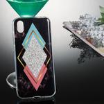 Coloured Drawing Pattern IMD Workmanship Soft TPU Protective Case For Huawei Y5 2019(Black Diamond Marble)