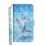 3D Painting Pattern Coloured Drawing Horizontal Flip TPU + PU Leather Case with Holder & Card Slots & Wallet for Xiaomi Redmi Note 7s(Three Butterfly)