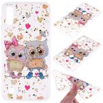 Cartoon Pattern Gold Foil Style Dropping Glue TPU Soft Protective Case for Galaxy A10(Loving Owl)