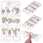 Cartoon Pattern Gold Foil Style Dropping Glue TPU Soft Protective Case for Galaxy A40(Panda)