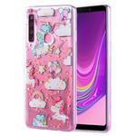 Cartoon Pattern Gold Foil Style Dropping Glue TPU Soft Protective Case for Galaxy A9 (2018)(Pony)