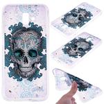 Cartoon Pattern Gold Foil Style Dropping Glue TPU Soft Protective Case for Galaxy J6+(Skull)