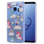 Cartoon Pattern Gold Foil Style Dropping Glue TPU Soft Protective Case for Galaxy S9+(Pony)