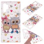 Cartoon Pattern Gold Foil Style Dropping Glue TPU Soft Protective Case for Galaxy Note 10 Pro(Loving Owl)