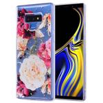 Cartoon Pattern Gold Foil Style Dropping Glue TPU Soft Protective Case for Galaxy Note9(Flower)