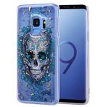 Cartoon Pattern Gold Foil Style Dropping Glue TPU Soft Protective Case for Galaxy S9(Skull)