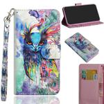 3D Painting Pattern Horizontal Flip TPU + PU Leather Case with Holder & Card Slots & Wallet For Huawei Y7 (2019) / Y7 Pro (2019) / Y7 Prime (2019)(Watercolor Owl)