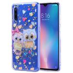 Cartoon Pattern Gold Foil Style Dropping Glue TPU Soft Protective Case for Xiaomi Mi 9(Loving Owl)