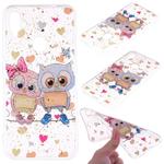 Cartoon Pattern Gold Foil Style Dropping Glue TPU Soft Protective Case for Xiaomi Redmi Note 7(Loving Owl)