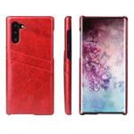 Fierre Shann Retro Oil Wax Texture PU Leather Case with Card Slots for Galaxy Note 10(Red)