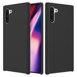 Solid Color Liquid Silicone Dropproof Full Coverage Protective Case for Galaxy Note 10(Black)