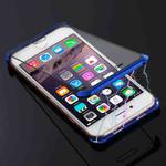 Ultra-Thin Angular Frame Magnetic Absorption Double-Sided Tempered Glass Shell for iPhone 8(Blue)