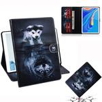 3D Colored Drawing Horizontal Flip Leather Case with Holder & Card Slot & Wallet For Huawei MediaPad M6 10.8(Wolf And Dog)
