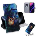 For iPhone 11 Pro 3D Colored Drawing Horizontal Flip Leather Case, with Holder & Card Slot & Wallet (Oil Painting Owl)