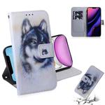 For iPhone 11 3D Colored Drawing Horizontal Flip Leather Case, with Holder & Card Slot & Wallet (White Wolf)
