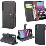 Vintage Cowhide Sling Texture Horizontal Flip Leather Case with Card Slots & Wallet & Holder for Galaxy Note 10+(Black)