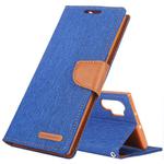 GOOSPERY CANVAS DIARY Horizontal Flip PU Leather Case with Card Slots & Wallet & Holder for Galaxy Note 10+(Blue)