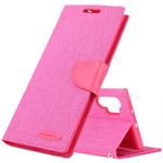 GOOSPERY CANVAS DIARY Horizontal Flip PU Leather Case with Card Slots & Wallet & Holder for Galaxy Note 10+(Pink)