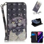 For iPhone 11 Pro 3D Colored Drawing Horizontal Flip Leather Case, with Holder & Card Slot & Wallet (Embrace Cat)