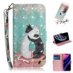 For iPhone 11 Pro 3D Colored Drawing Horizontal Flip Leather Case, with Holder & Card Slot & Wallet (Black White Cat)