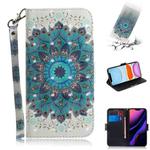For iPhone 11 3D Colored Drawing Horizontal Flip Leather Case, with Holder & Card Slot & Wallet (Peacock Wreath)