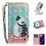 For iPhone 11 3D Colored Drawing Horizontal Flip Leather Case, with Holder & Card Slot & Wallet (Black White Cat)