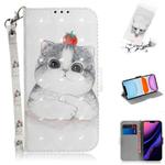 For iPhone 11 3D Colored Drawing Horizontal Flip Leather Case, with Holder & Card Slot & Wallet (Cute Cat)