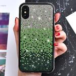 For iPhone X / XS TPU + Epoxy Flash Diamond Tri-Color Gradient Phone Protective Case(Gradient Green)