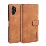 DG.MING Retro Oil Side Horizontal Flip Case with Holder & Card Slots & Wallet for Galaxy Note 10(Brown)