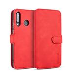 DG.MING Retro Oil Side Horizontal Flip Case with Holder & Card Slots & Wallet for Huawei P30 Lite(Red)