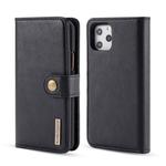 For iPhone 11 Pro DG.MING Crazy Horse Texture Flip Detachable Magnetic Leather Case with Holder & Card Slots & Wallet (Black)
