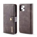 For iPhone 11 Pro Max DG.MING Crazy Horse Texture Flip Detachable Magnetic Leather Case with Holder & Card Slots & Wallet (Grey)