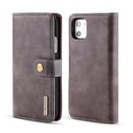 For iPhone 11 DG.MING Crazy Horse Texture Flip Detachable Magnetic Leather Case with Holder & Card Slots & Wallet (Grey)